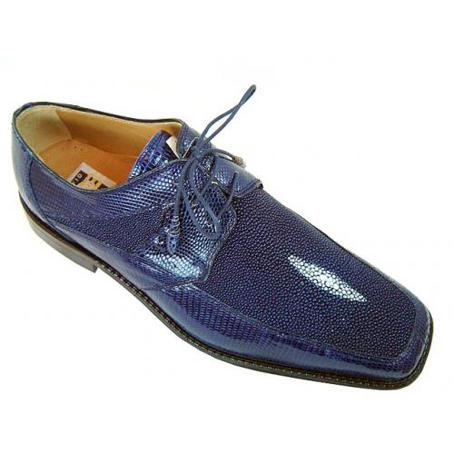 David Eden "Stratford" Navy Blue Genuine Stingray/Lizard Shoes